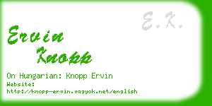 ervin knopp business card